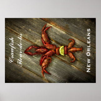 Poster van Crawfish Fleur-De-Lis