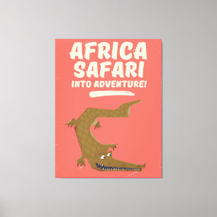 Poster van Crocodile Africa Safari! Canvas Afdruk