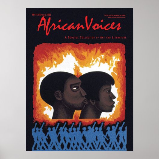 Poster van de 20e Jubileum van Afrikaanse stemmen (Voorkant)