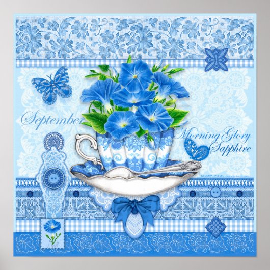 Poster van de aanjager en Gem September Teacup (Voorkant)