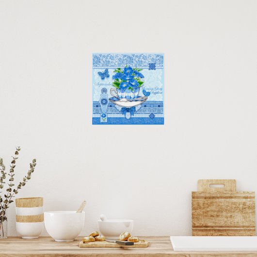 Poster van de aanjager en Gem September Teacup (Keuken)