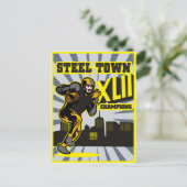 Poster van de Amerikaanse football-staalkampioen Briefkaart (Staand voorkant)