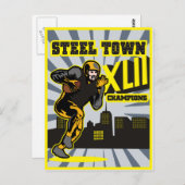 Poster van de Amerikaanse football-staalkampioen Briefkaart (Voorkant / Achterkant)