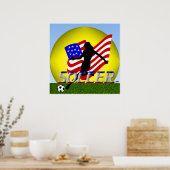 Poster van de Amerikaanse Girl Lady Soccer (Keuken)