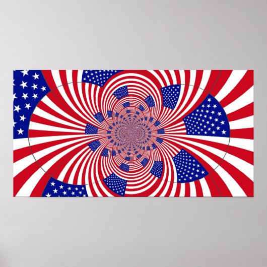 Poster van de Amerikaanse vlag Kaleidoscoop (Voorkant)