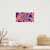 Poster van de Amerikaanse vlag Kaleidoscoop (Keuken)