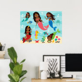 Poster van de Amerikaanse Zeemeermin (Thuiskantoor)