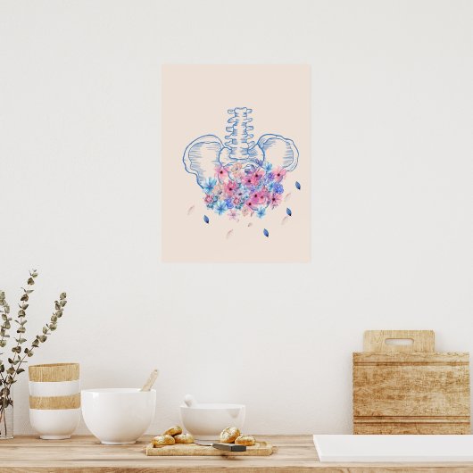 Poster van de anatomische bekken van Floral (Keuken)