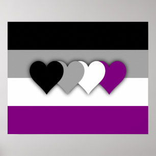 Poster van de asexualiteitvlag