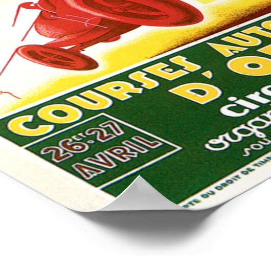  Poster van de Automobile Race (Hoek)