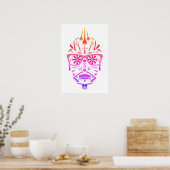 poster van de barbershop suikerschedel (Keuken)