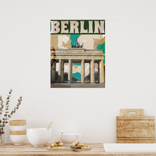 Poster van de Berlijnse Vintage-reis (Keuken)