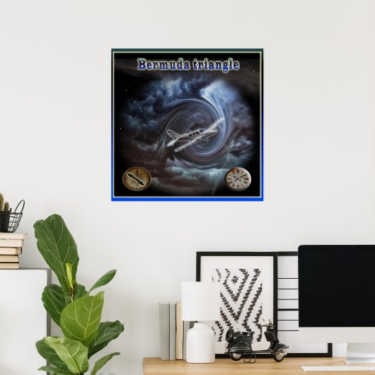 Poster van de Bermuda-driehoek (Thuiskantoor)