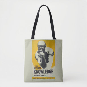  Poster van de Bibliotheek "voor Grotere Kennis" W Tote Bag