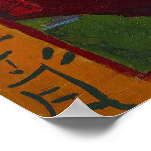 Poster van de bloeiende pruimen (Hoek)