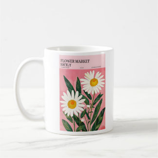 Poster van de bloemenmarkt van Sicilië Koffiemok