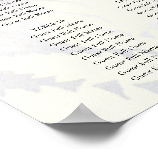 Poster van de Blush Pink Floral Wedding Seating Ch (Hoek)