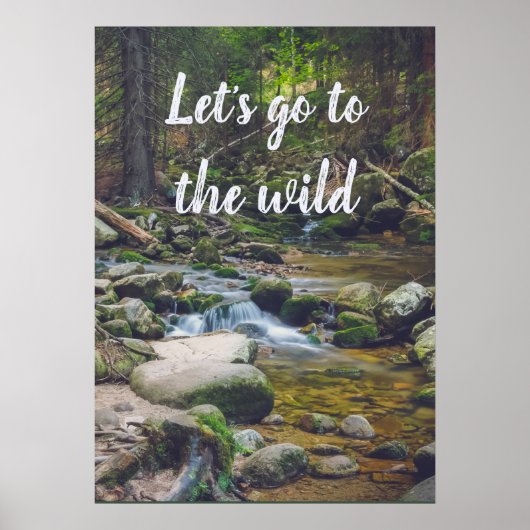 Poster van de boswaterval (Voorkant)