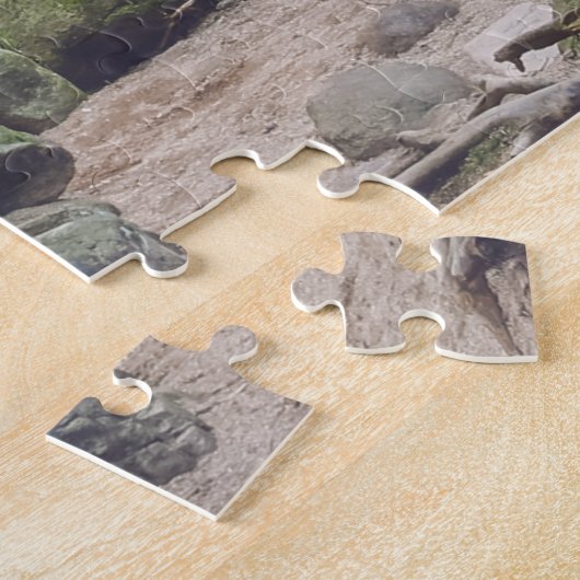 Poster van de boswaterval legpuzzel (Zijkant)