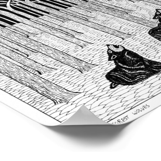Poster van de boswolven (Hoek)