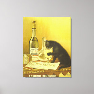 Poster van de Bourgeois en van de Kat van de alsem Canvas Afdruk