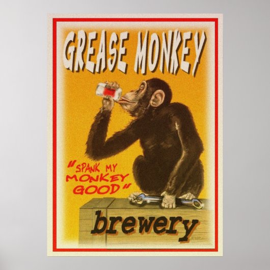 poster van de brouwerij van de griekse aap (Voorkant)