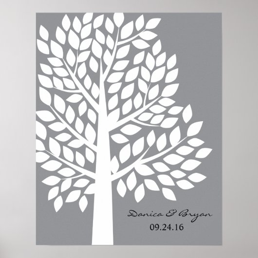 Poster van de bruiloft - Grijs (Voorkant)
