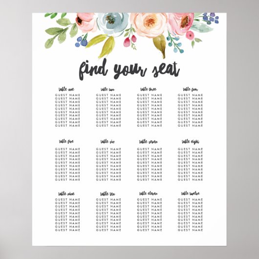 Poster van de bruine-botanische trouwtafel (Voorkant)