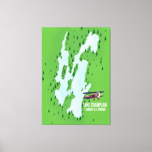 Poster van de ChamPlavlam USA Canada Map Canvas Afdruk (Voorkant)