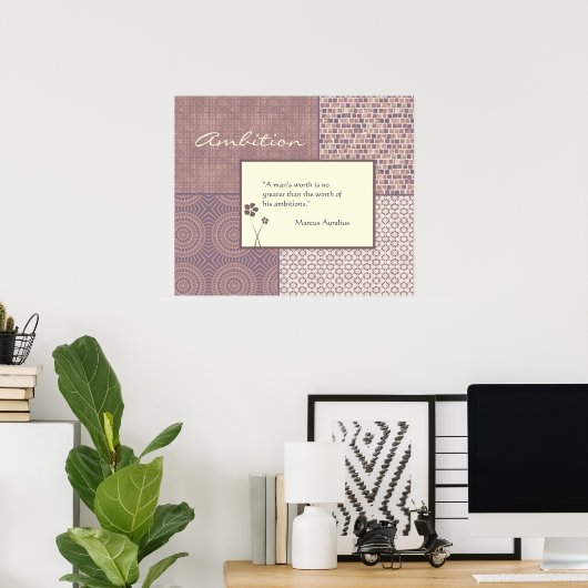 Poster van de citaat van de Ambition (Thuiskantoor)