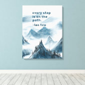 Poster van de citaat van de bergen Kunst Inspirere Canvas Afdruk (Insitu (Houten vloer))