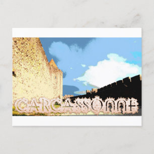 Poster van de citadale stadsmuren van Carcassonne Briefkaart