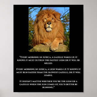 Poster van de citaten van Lion en Gazelle