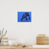 Poster van de 'Cobalt Daydroom' - blauwe luierhond (Keuken)