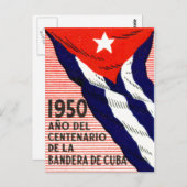 poster van de Cubaanse vlag van 1950 Briefkaart (Voorkant / Achterkant)