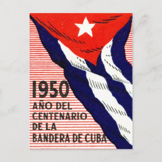 poster van de Cubaanse vlag van 1950 Briefkaart (Voorkant)