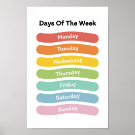 Poster van de dagen van de week