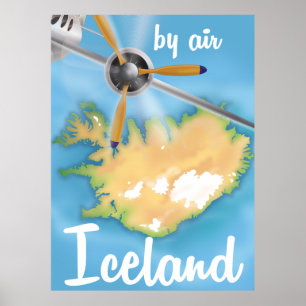 Poster van de de reisvlucht van IJsland het