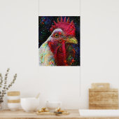 Poster van de Deep Dream Space Chicken (Keuken)