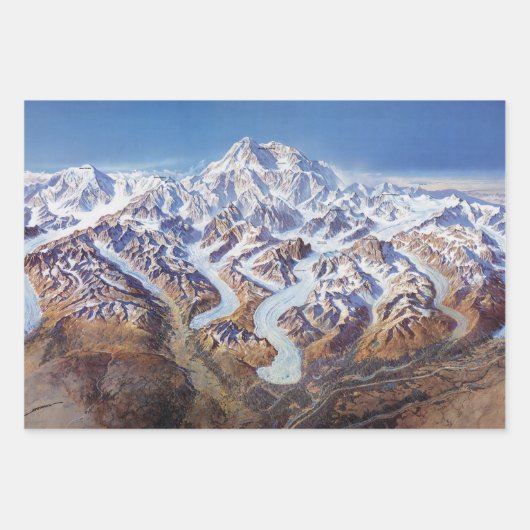 Poster van de  Denali National Park Relief Map Inpakpapier Vel (Voorkant 2)