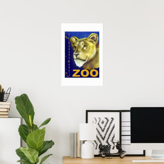 Poster van de dierentuin Cincinnati (Thuiskantoor)