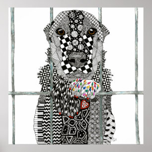 Poster van de dierenvanger 24 x 24 inch