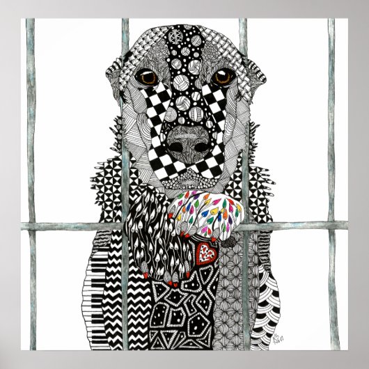 Poster van de dierenvanger 24 x 24 inch (Voorkant)