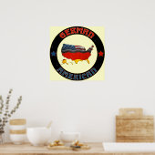 Poster van de Duitse Amerikaanse vlaggen (Keuken)