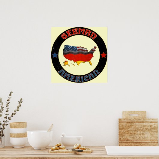 Poster van de Duitse Amerikaanse vlaggen (Keuken)