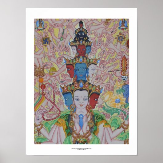 Poster van de duizenden gewapende Avalokiteshvara  (Voorkant)