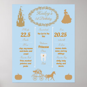 Poster van de eerste verjaardag van Cinderella Bab
