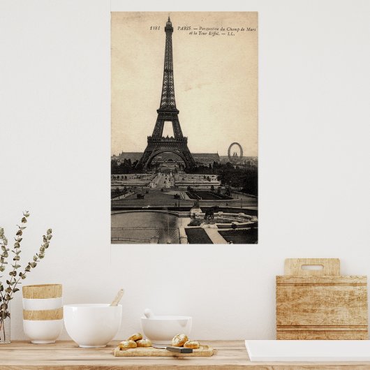 Poster van de Eiffeltoren van begin 1900 (Keuken)