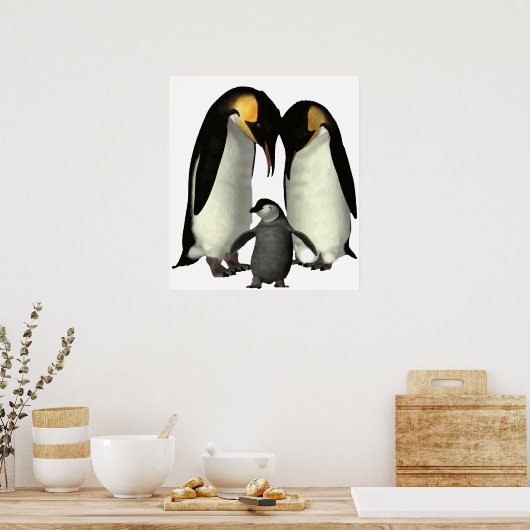 Poster van de familie Penguin (Keuken)