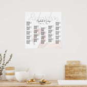 Poster van de Flamingo Wedding Seating Chart (Keuken)